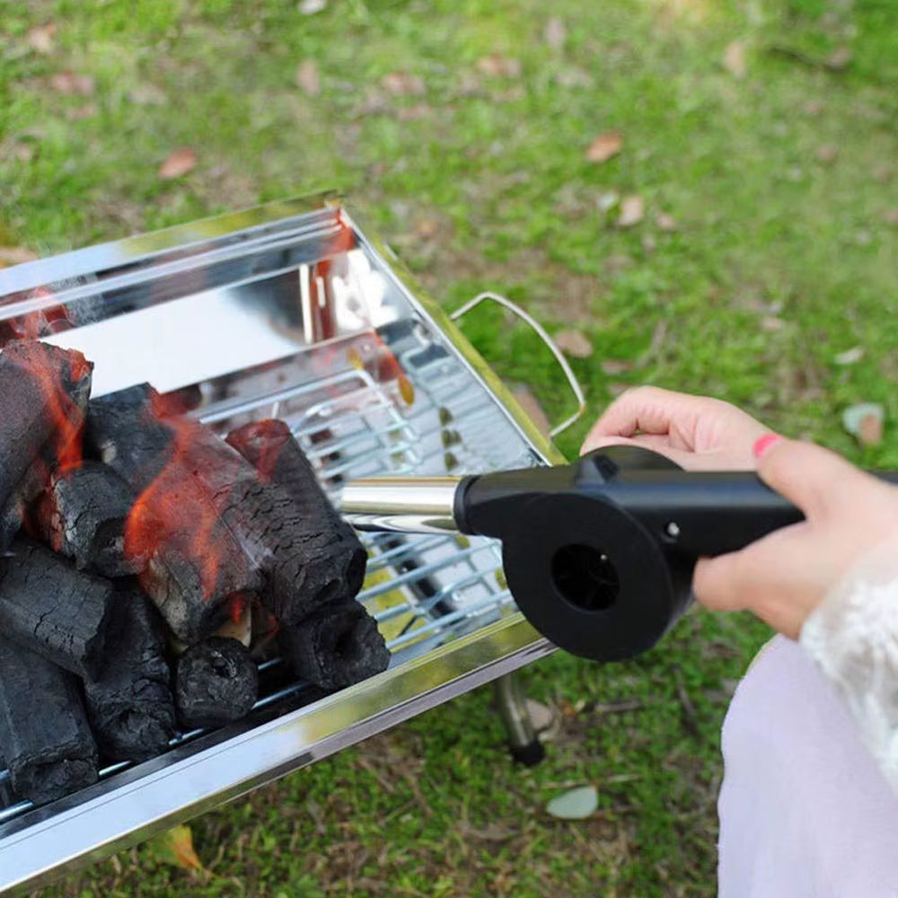 Manual Crank BBQ Fan - Outdoor Air Blower for Grilling and Picnics, Fire Bellows BBQ Tools KC0266