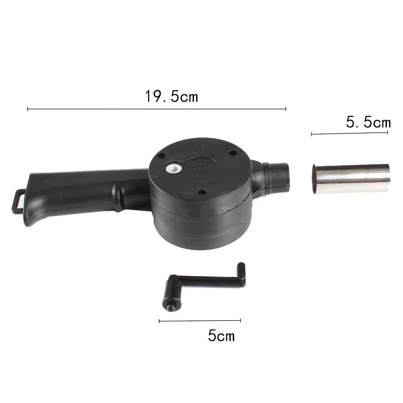 Manual Crank BBQ Fan - Outdoor Air Blower for Grilling and Picnics, Fire Bellows BBQ Tools KC0266