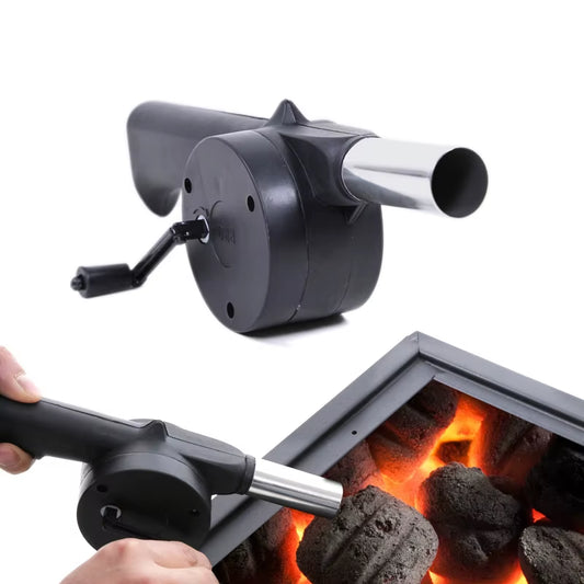 Manual Crank BBQ Fan - Outdoor Air Blower for Grilling and Picnics, Fire Bellows BBQ Tools KC0266